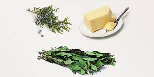 Borievka, bobkový list a maslo na výrobu masti
